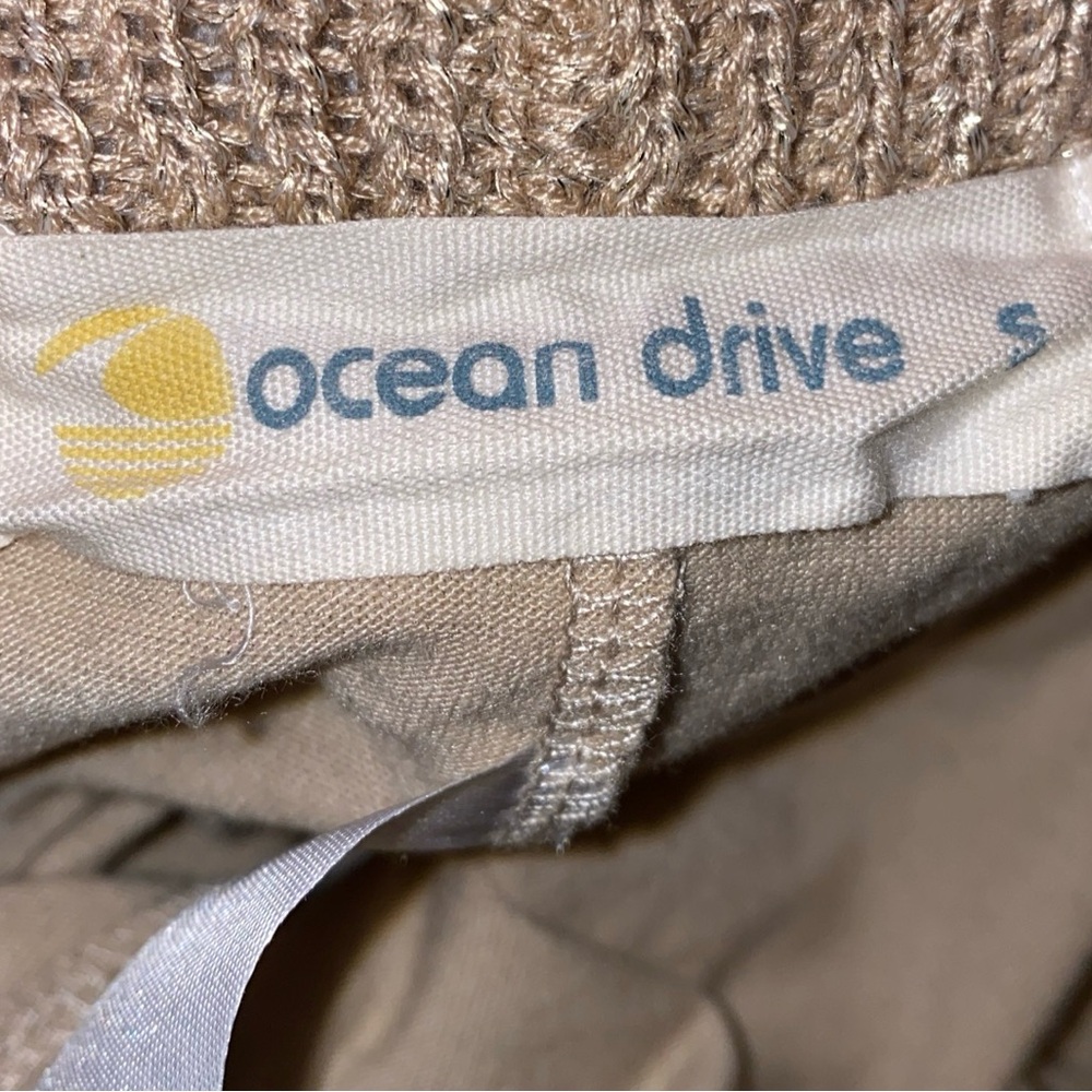 Ocean Drive Crochet Shorts With Built In Lining Size S Tan Scalloped Edges Gold - Picture 3 of 8